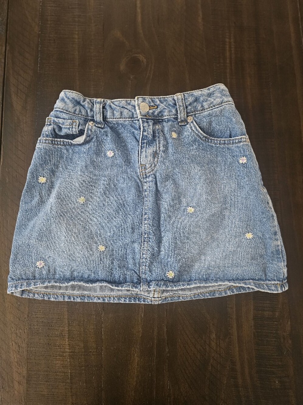 Cat & Jack Denim Skirt with Embroidered Daisies